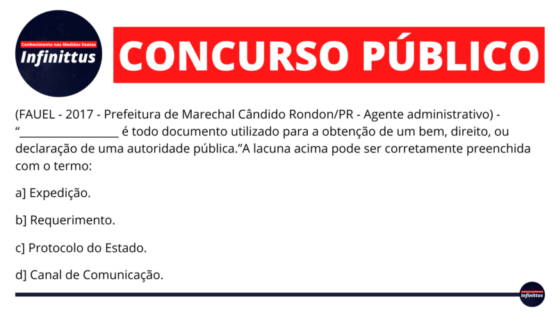 (FAUEL - 2017 - Prefeitura de Marechal Cândido Rondon/PR - Agente administrativo)