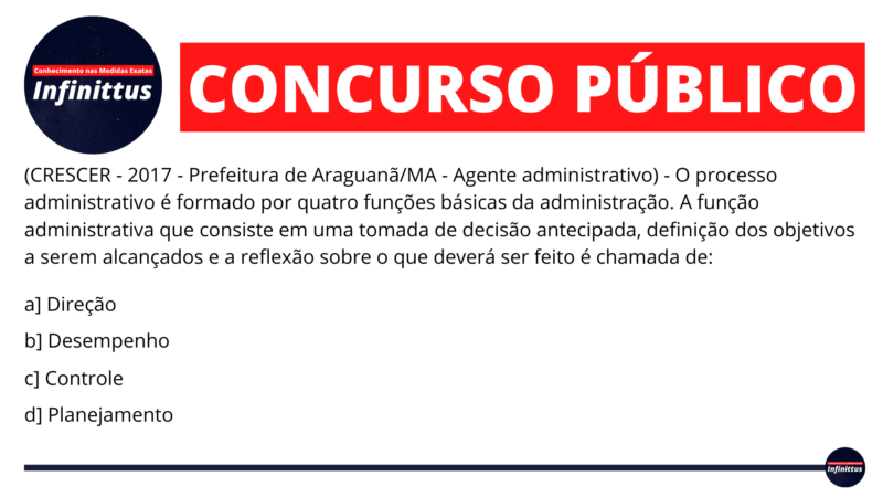 (CRESCER - 2017 - Prefeitura de Araguanã/MA - Agente administrativo)