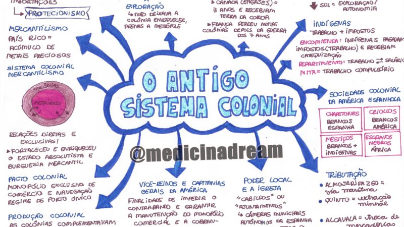 História do Brasil: Antigo Sistema Colonial [resumos e mapas mentais]