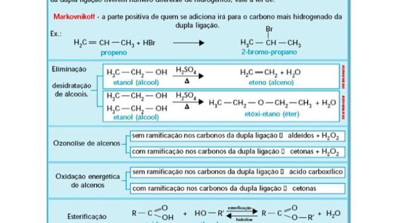 Reações orgânicas [resumos e mapas mentais]